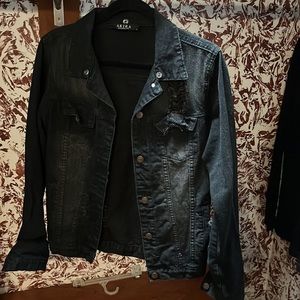 distressed denim jacket